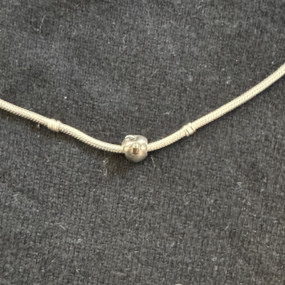 Pandora Silver and 14k gold apple with worm charm